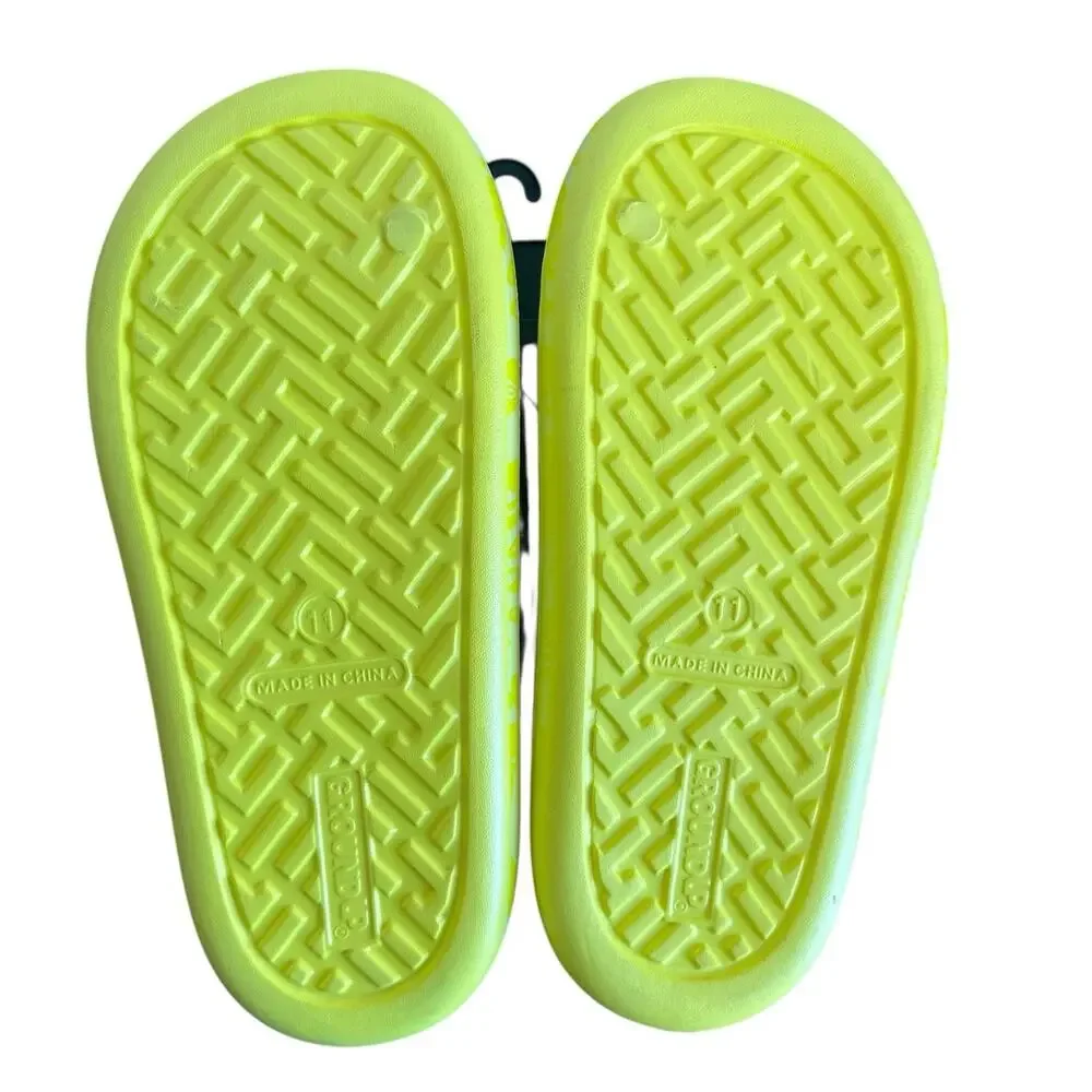 Ground Up Men’s Nickelodeon Sponge Bob Patrick Comfort Slides Yellow Size 11 NWT - Picture 8 of 10